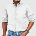 Urban versatile shirt with collar and buttons, solid color