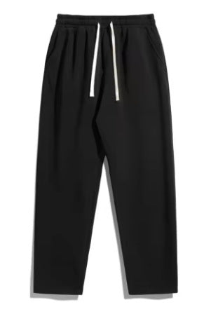 Solid color, high-waisted, slimming design, pockets, straight leg, wide-leg, loose fit pants