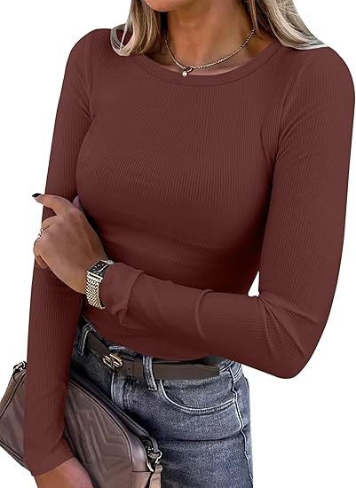 Long-sleeved ribbed hot girl slim fit new top