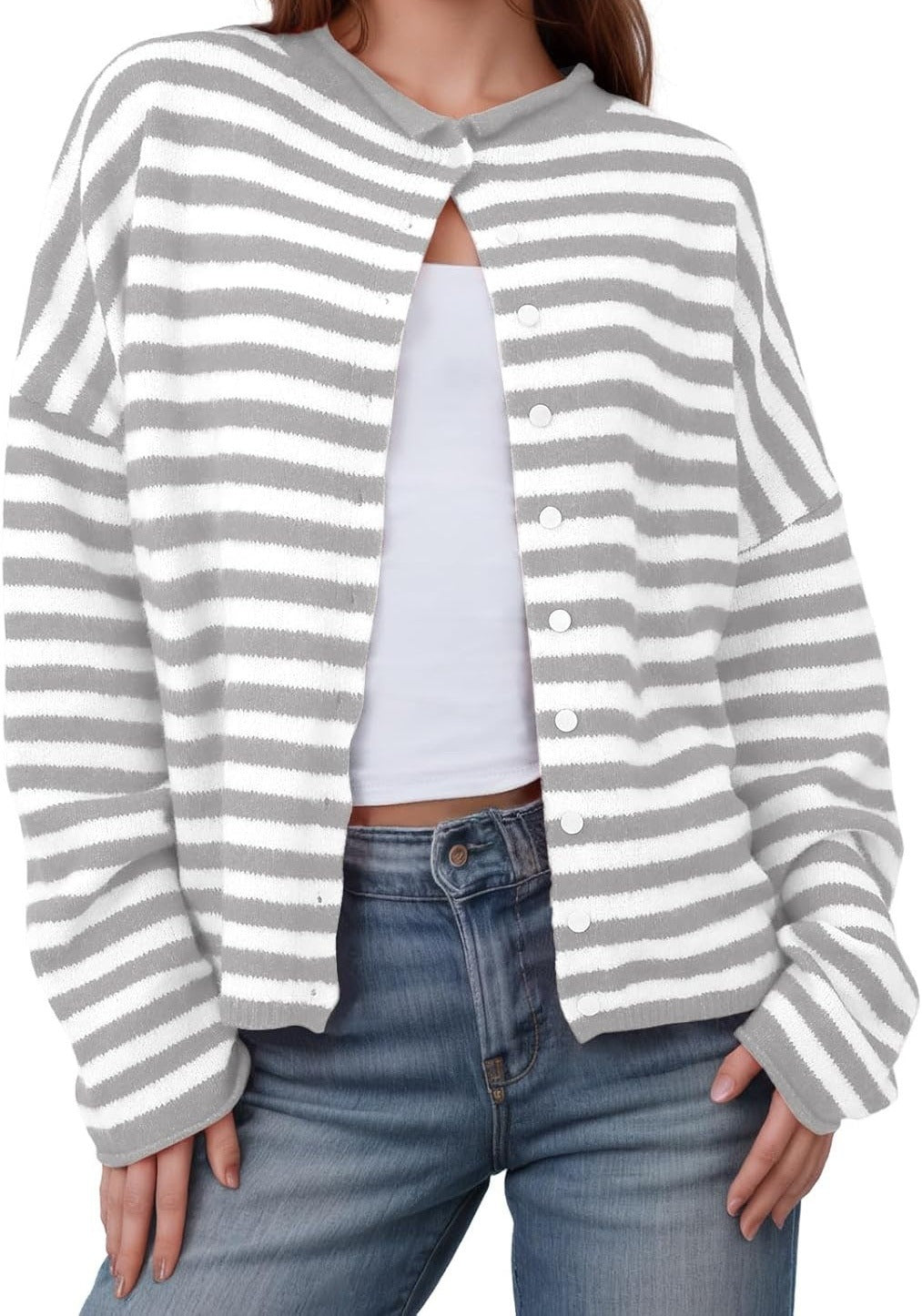 Striped cardigan sweater cardigan