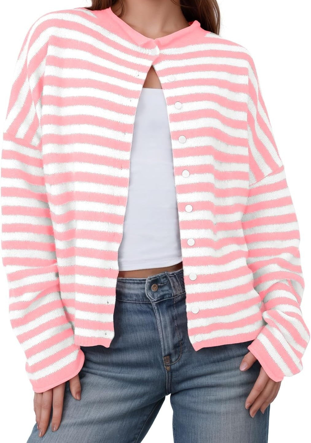Striped cardigan sweater cardigan
