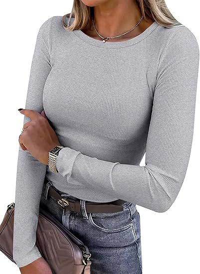 Long-sleeved ribbed hot girl slim fit new top