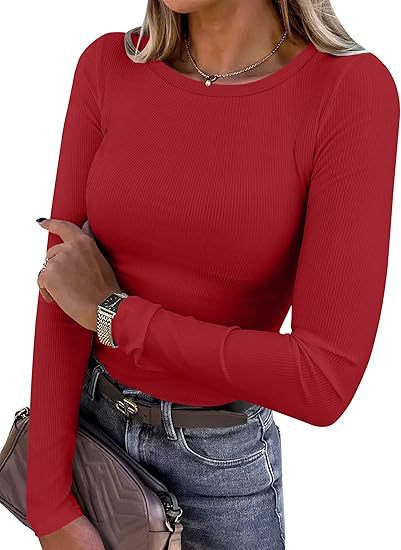 Long-sleeved ribbed hot girl slim fit new top