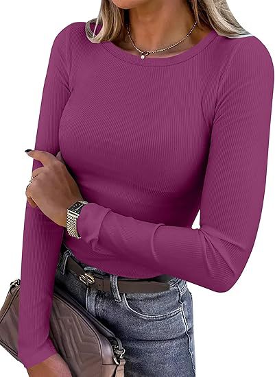 Long-sleeved ribbed hot girl slim fit new top
