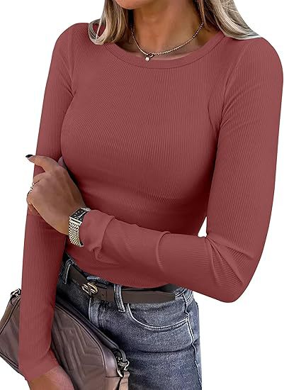 Long-sleeved ribbed hot girl slim fit new top