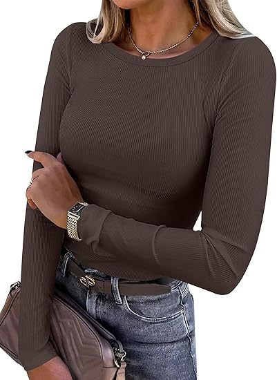 Long-sleeved ribbed hot girl slim fit new top