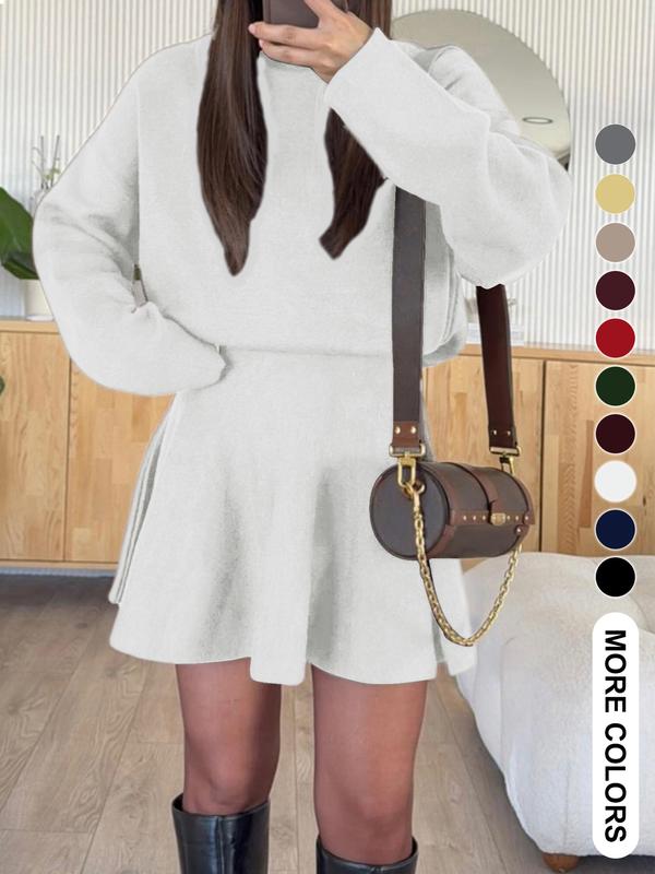 Elegant Knitted Autumn/Winter New European and American Style Two-Piece Set